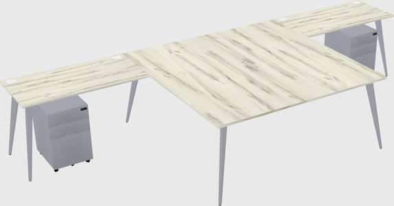 Shared l-shaped office desk system
