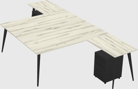 Shared l-shaped office desk system