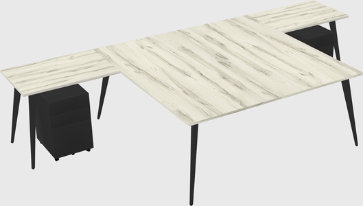 Shared l-shaped office desk system