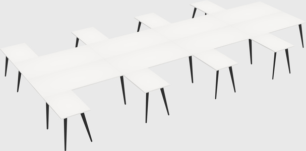 Shared l-shaped office desk system