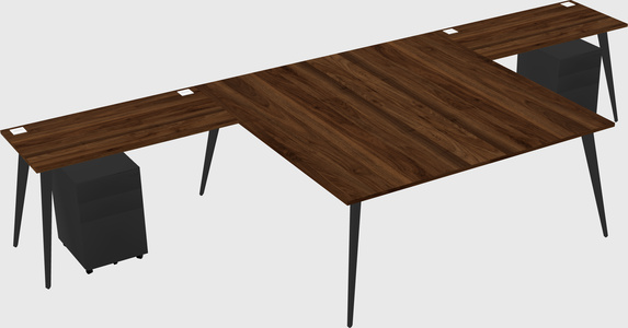 Shared l-shaped office desk system