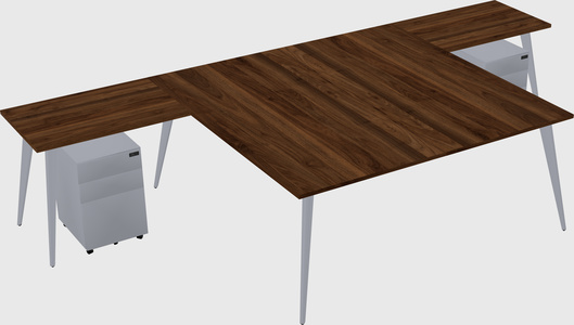 Shared l-shaped office desk system