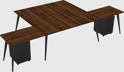 Shared l-shaped office desk system