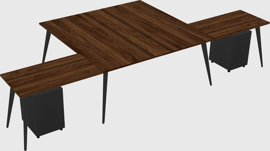 Shared l-shaped office desk system