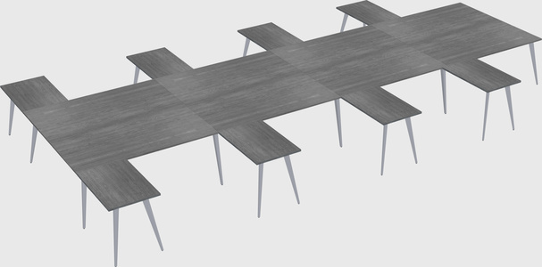 Shared l-shaped office desk system