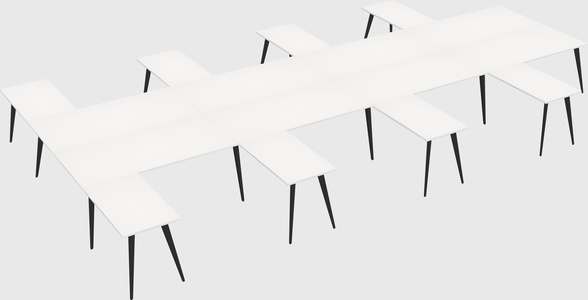 Shared l-shaped office desk system