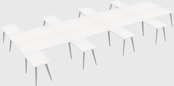 Shared l-shaped office desk system