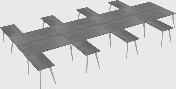 Shared l-shaped office desk system