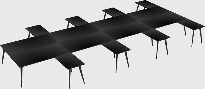 Shared l-shaped office desk system