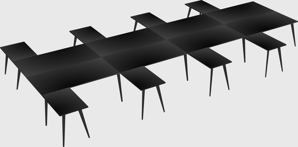 Shared l-shaped office desk system