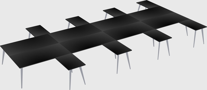 Shared l-shaped office desk system