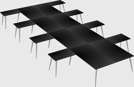 Shared l-shaped office desk system