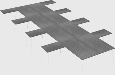 Shared l-shaped office desk system