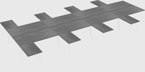 Shared l-shaped office desk system