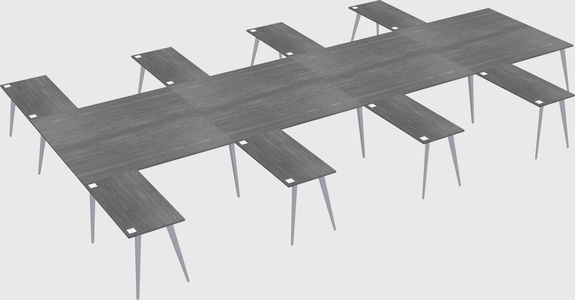 Shared l-shaped office desk system