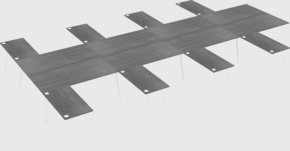 Shared l-shaped office desk system