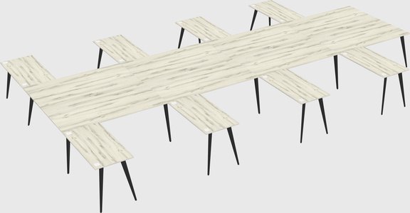 Shared l-shaped office desk system