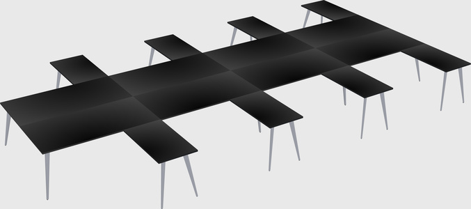 Shared l-shaped office desk system
