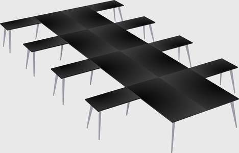 Shared l-shaped office desk system