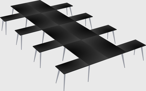 Shared l-shaped office desk system