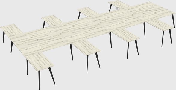 Shared l-shaped office desk system