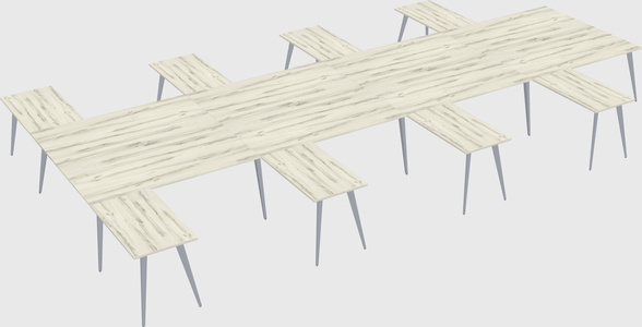 Shared l-shaped office desk system