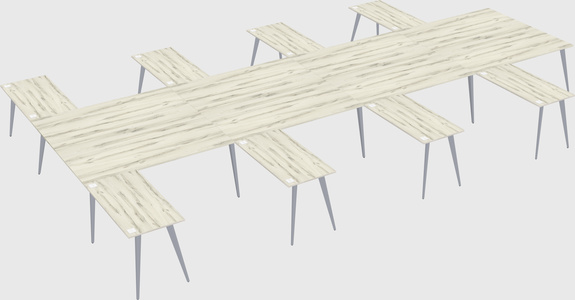Shared l-shaped office desk system