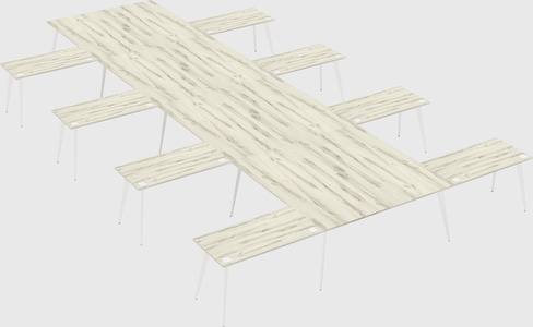 Shared l-shaped office desk system