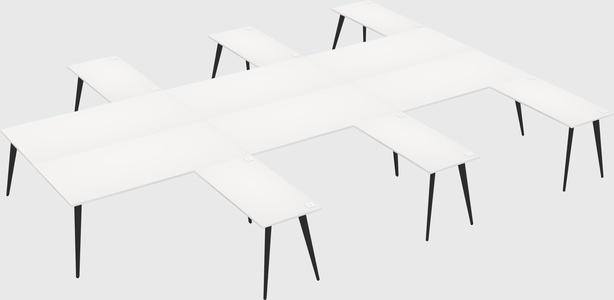 Shared l-shaped office desk system