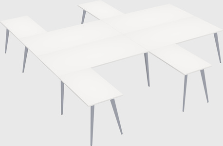 Shared l-shaped office desk system