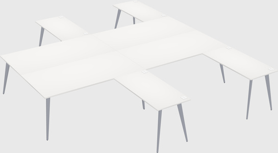 Shared l-shaped office desk system