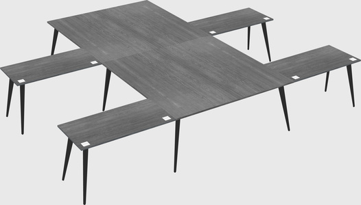 Shared l-shaped office desk system