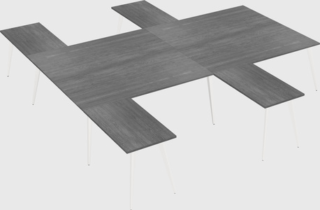 Shared l-shaped office desk system
