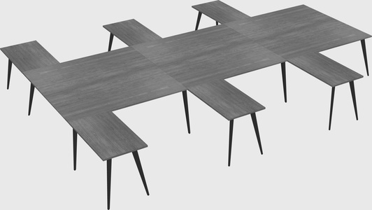 Shared l-shaped office desk system