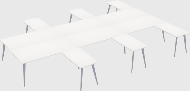 Shared l-shaped office desk system