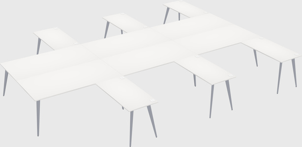 Shared l-shaped office desk system