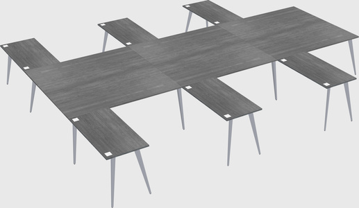 Shared l-shaped office desk system