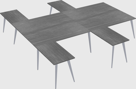 Shared l-shaped office desk system