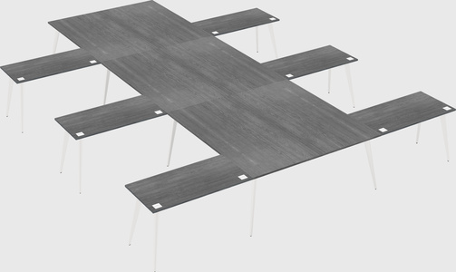 Shared l-shaped office desk system