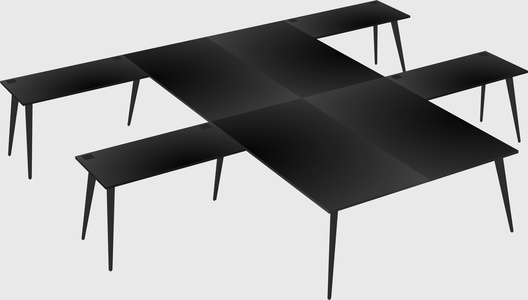 Shared l-shaped office desk system
