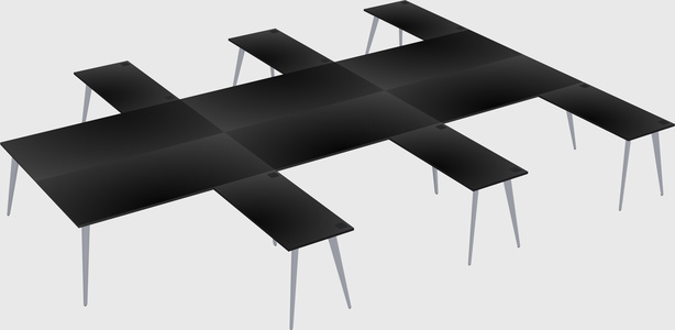 Shared l-shaped office desk system