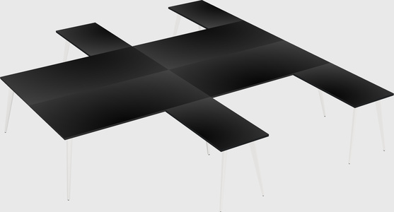 Shared l-shaped office desk system