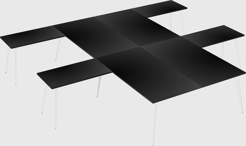 Shared l-shaped office desk system