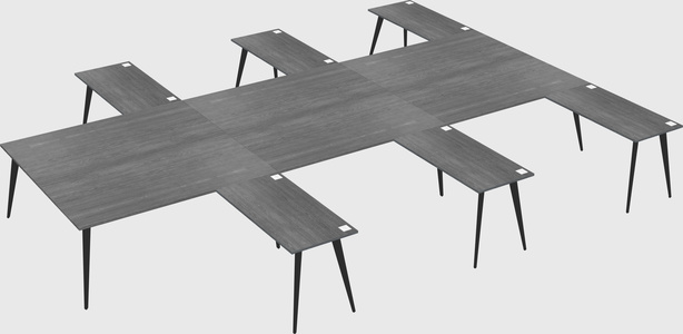 Shared l-shaped office desk system