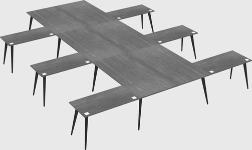 Shared l-shaped office desk system