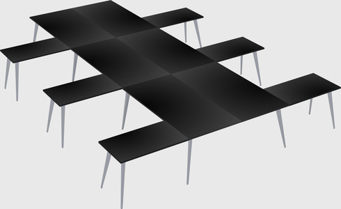 Shared l-shaped office desk system