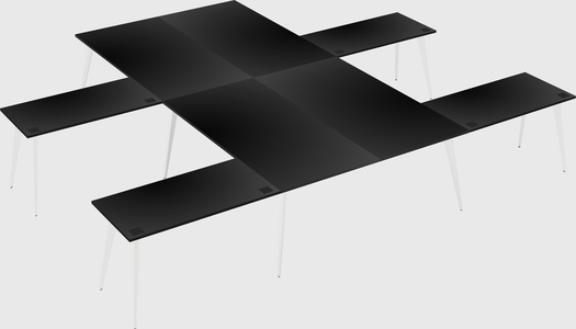 Shared l-shaped office desk system
