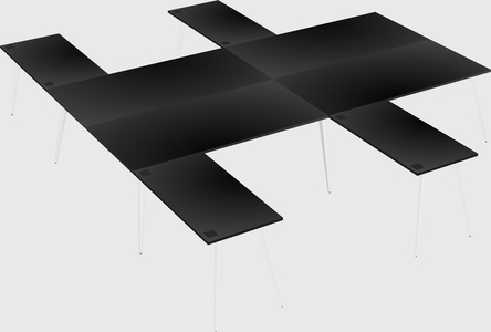 Shared l-shaped office desk system