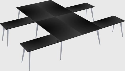 Shared l-shaped office desk system