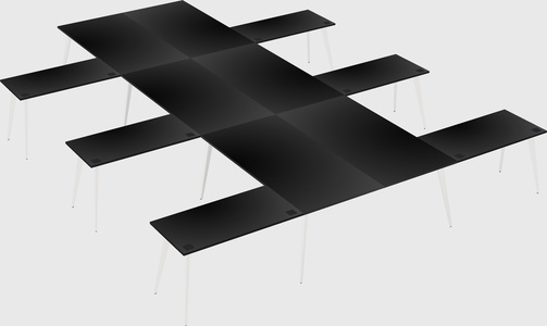 Shared l-shaped office desk system